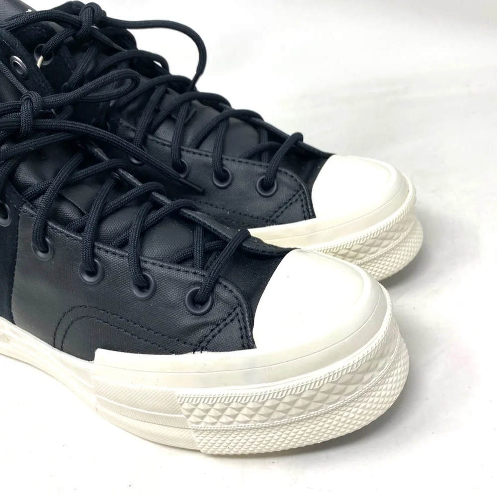 Converse Chuck 70 Plus Mixed Material Sneakers Black Canvas Suede Women A05260C - Picture 3 of 9
